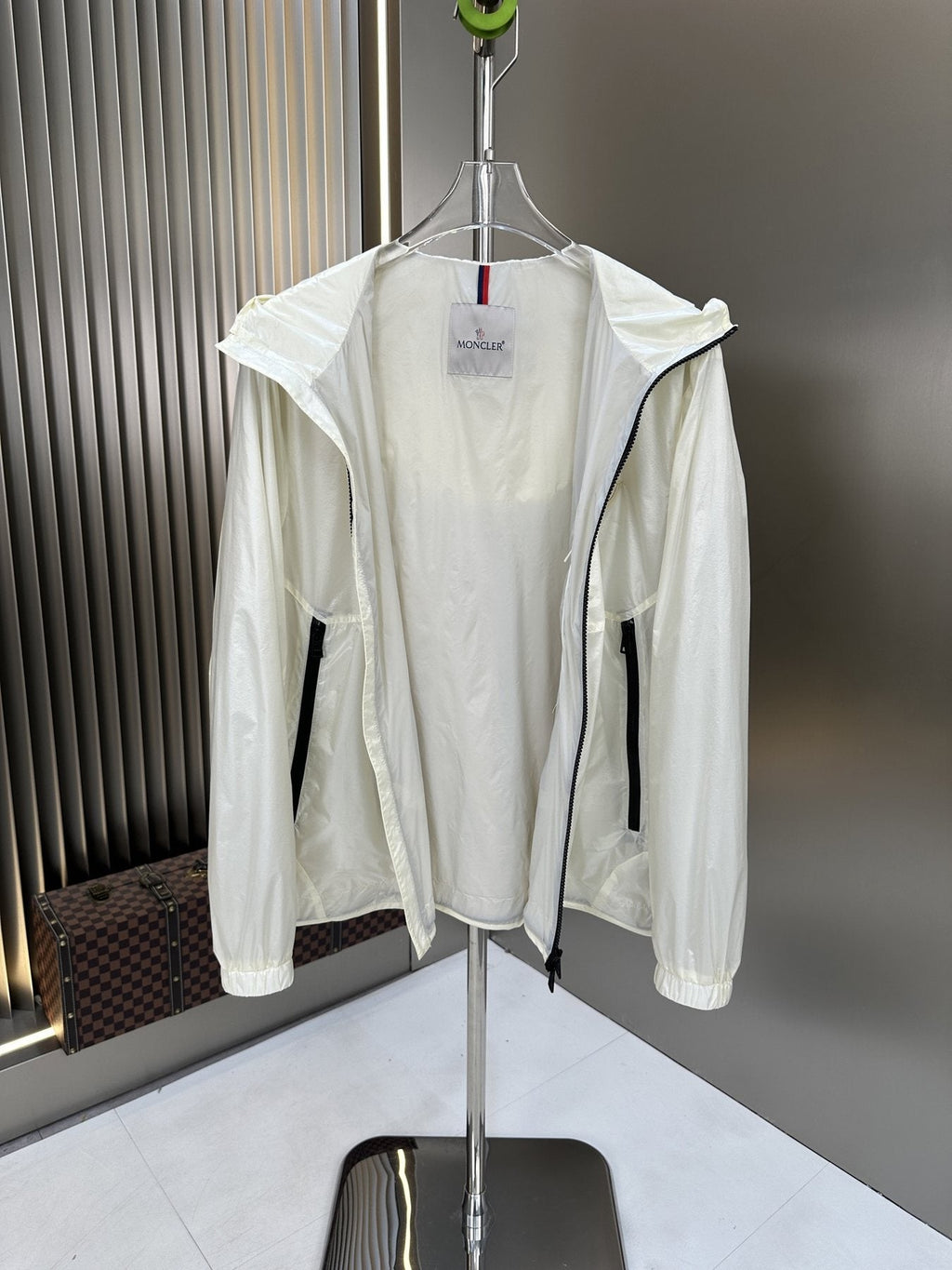 Moncler Hooded Chest Badge Windbreaker — detail