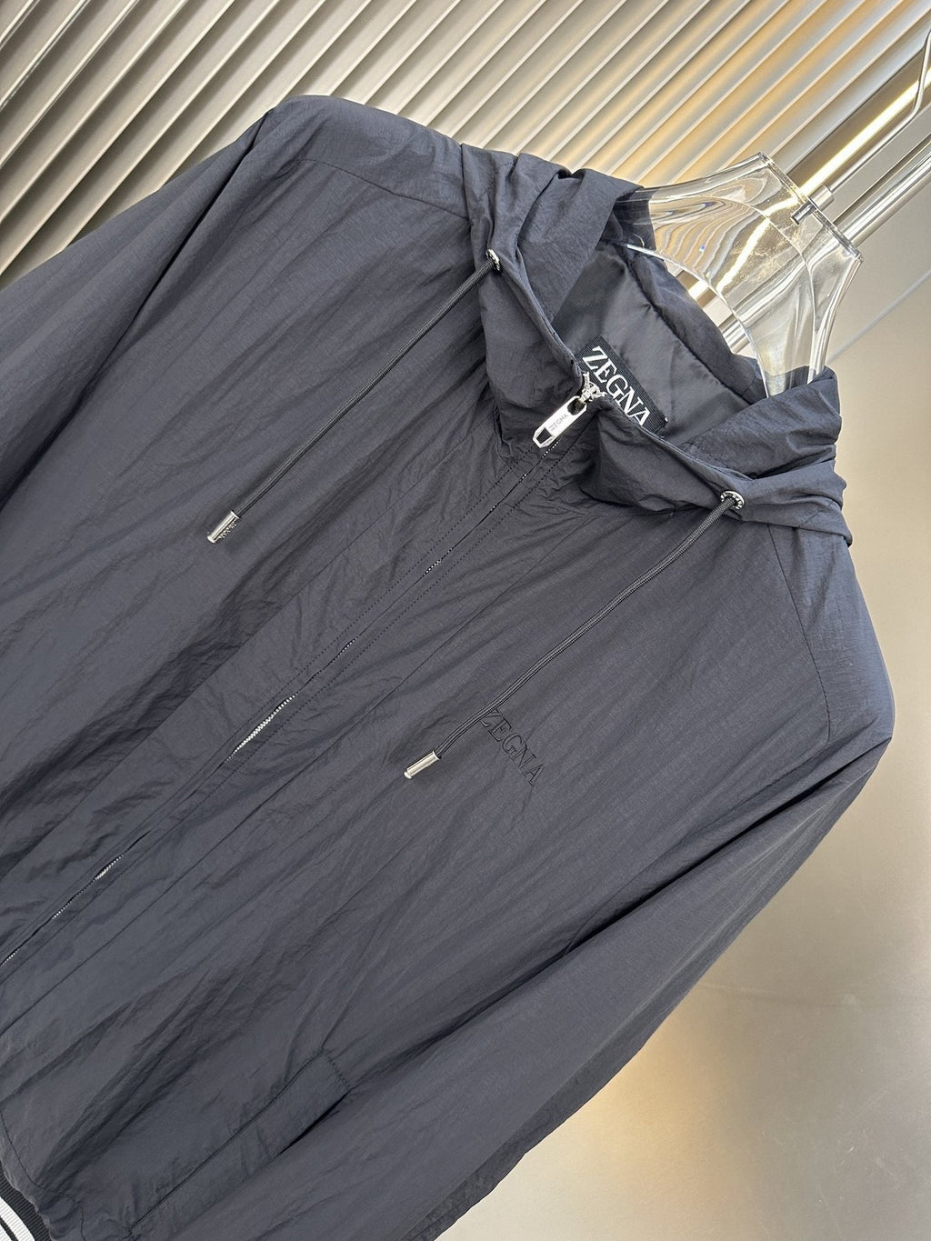 Zegna Hooded Full-Zip Windbreaker — detail