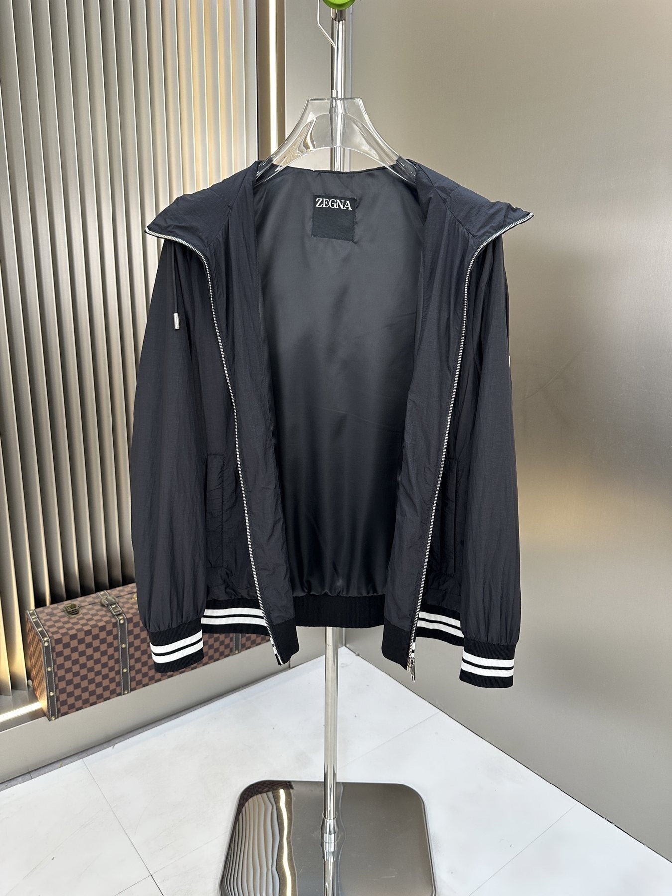 Zegna Hooded Full-Zip Windbreaker — detail