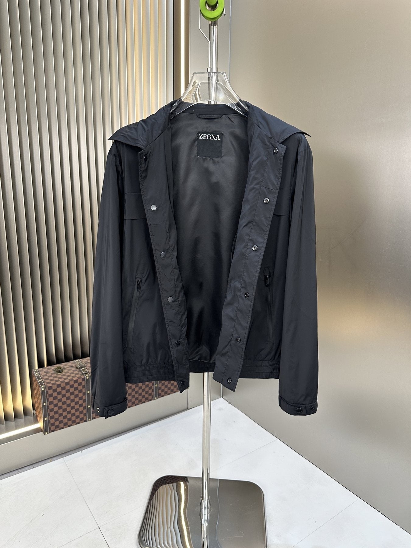 Zegna Panel-Detail Button-Front Jacket — detail