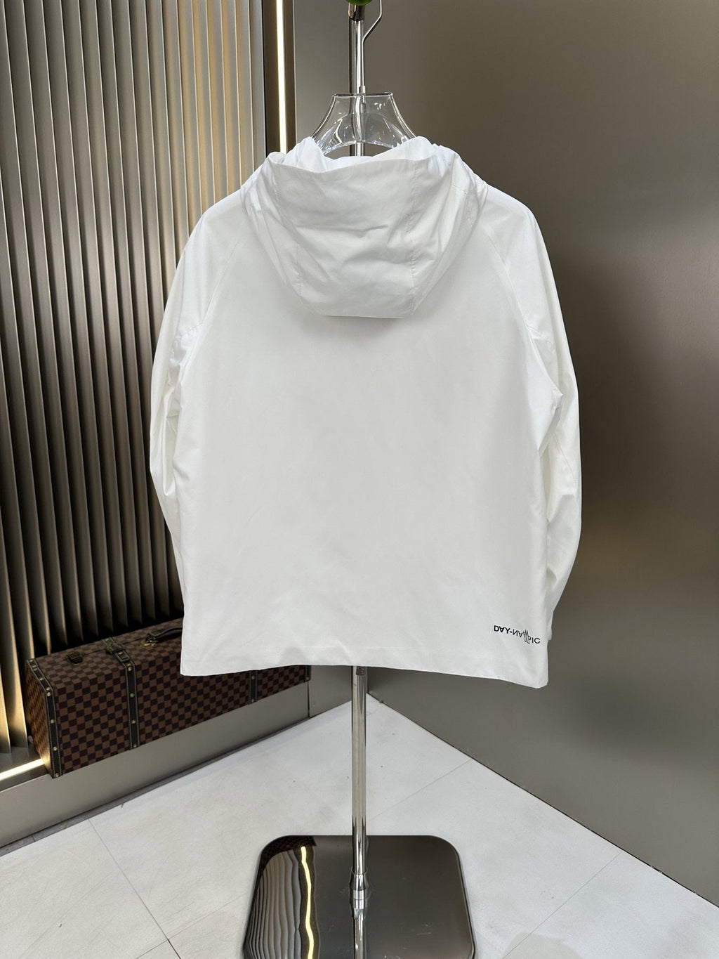 Moncler Hooded Contrast-Zip Jacket — back
