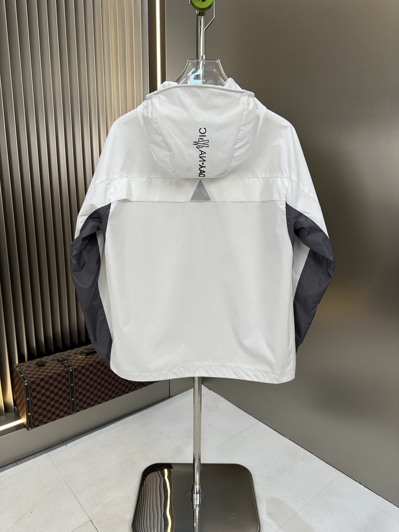 Moncler Hooded Contrast Panel Zip Jacket — back