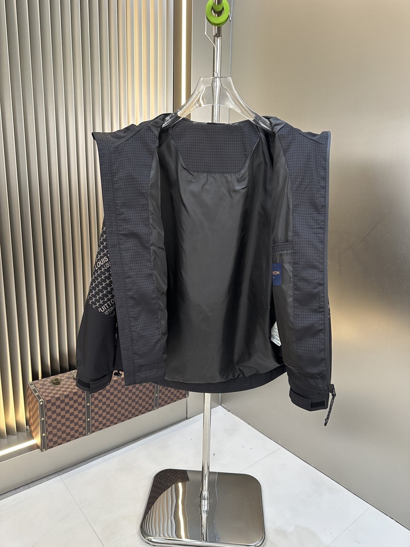 LV Hooded Zip-Front Jacket — detail