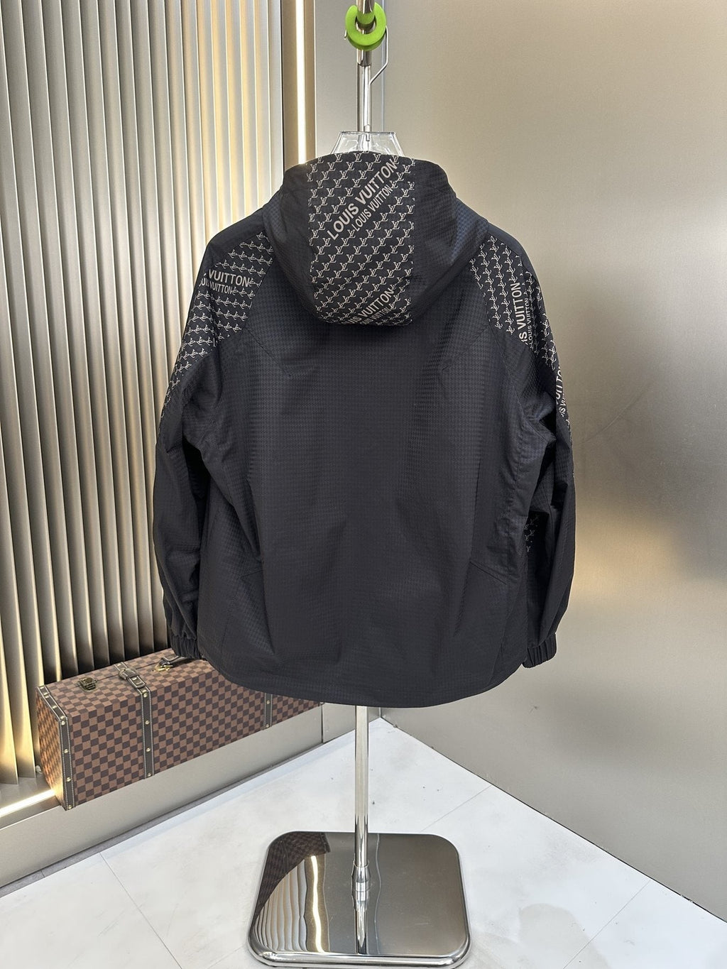 LV Hooded Zip-Front Jacket — back