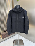 Prada Black Hooded Utility Jacket — hero