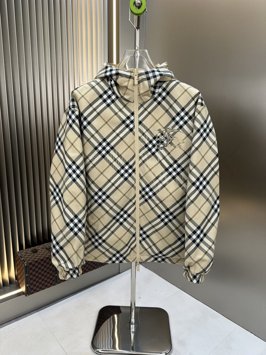 2026 Original Jacket Reversible Beige Check Hooded Jacket — hero