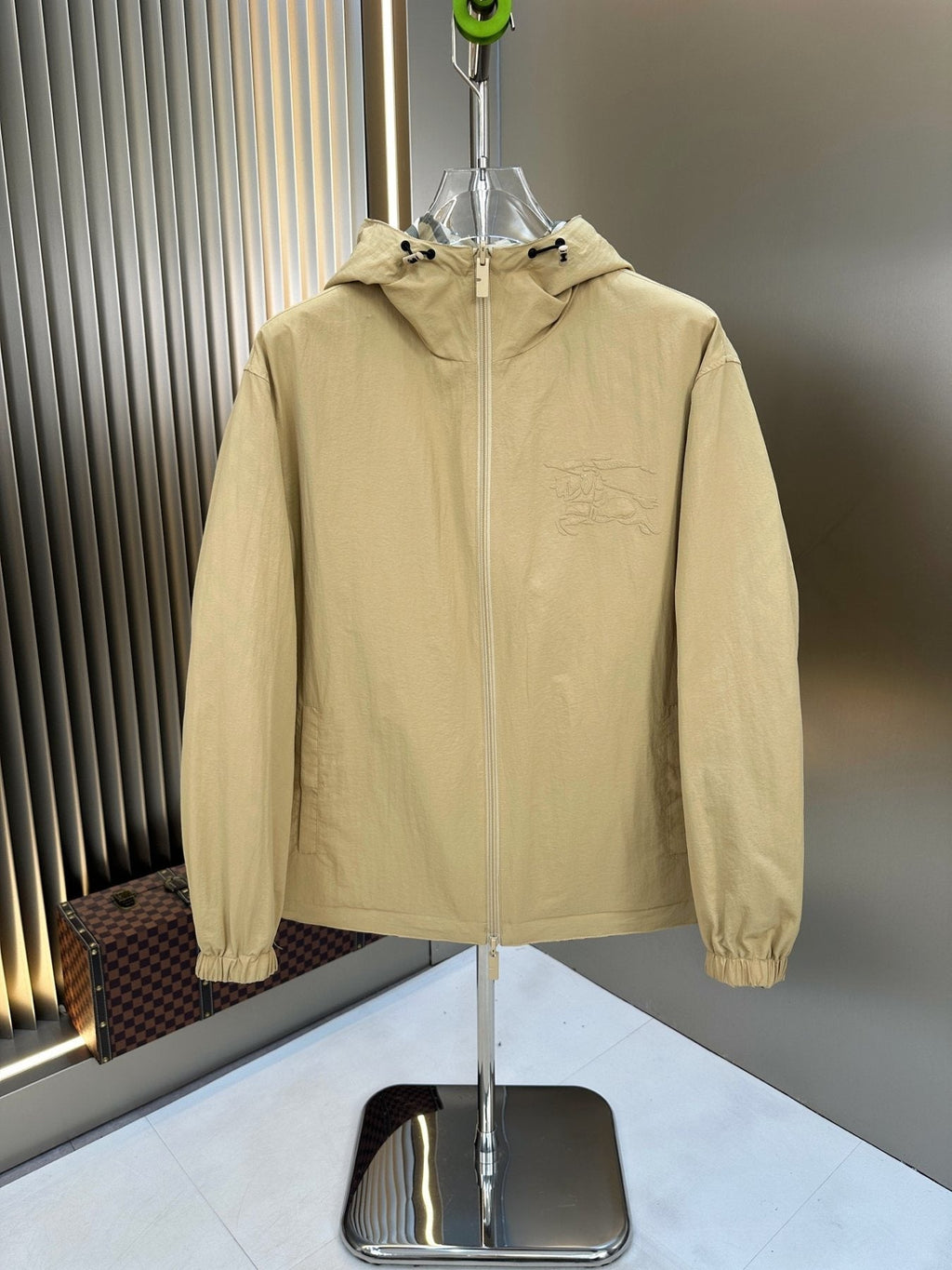 2026 Original Jacket Reversible Beige Check Hooded Jacket — front