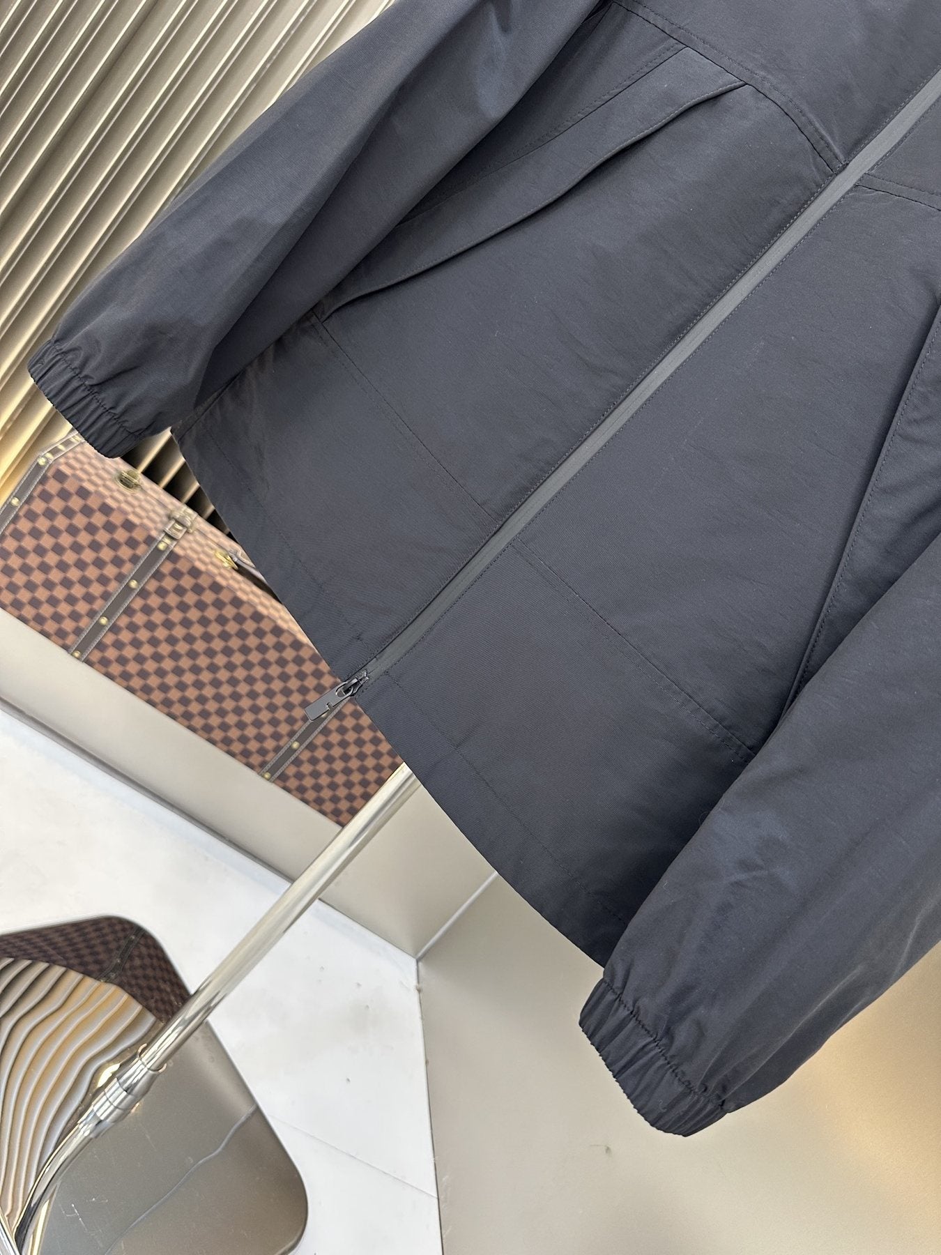 Burberry Hooded Zip-Front Jacket — detail