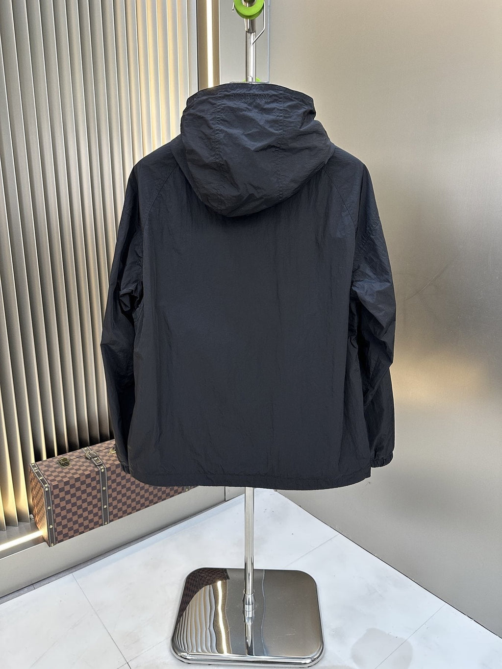 Burberry Hooded Check-Lined Zip Jacket — back