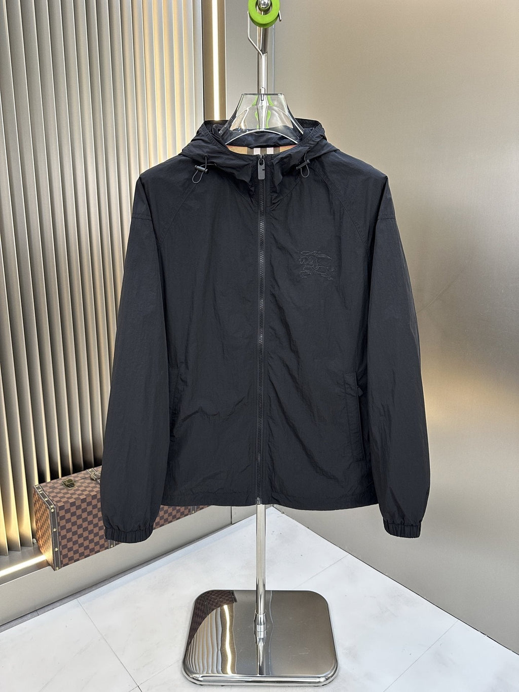 Burberry Hooded Check-Lined Zip Jacket — hero