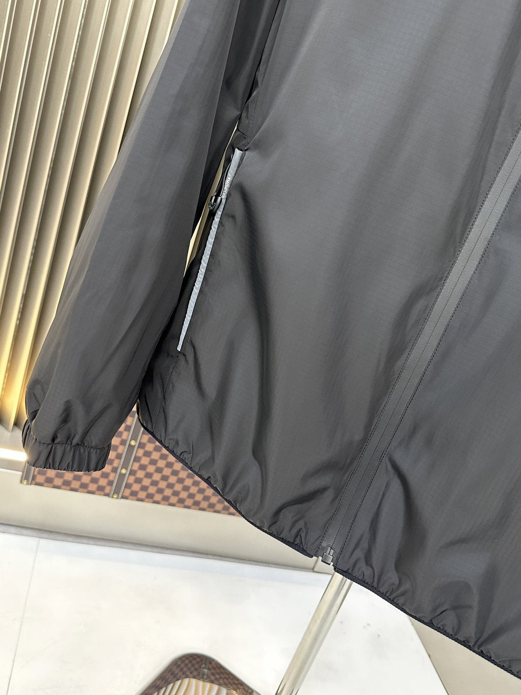 Moncler Black Hooded Full-Zip Jacket — detail
