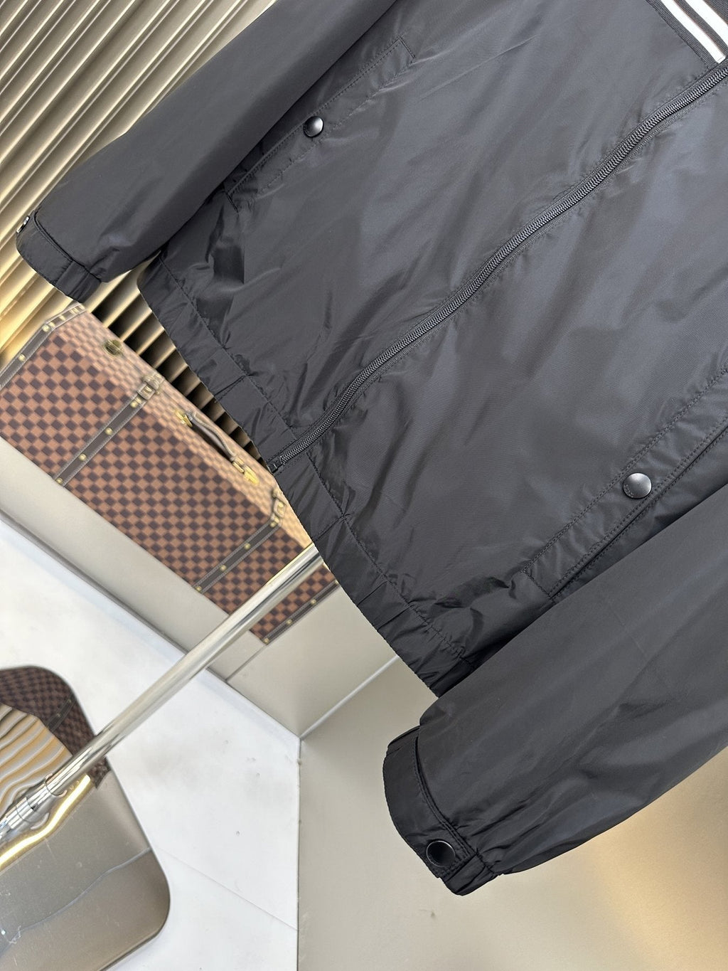 Gucci Chest Stripe Zip-Front Jacket — detail