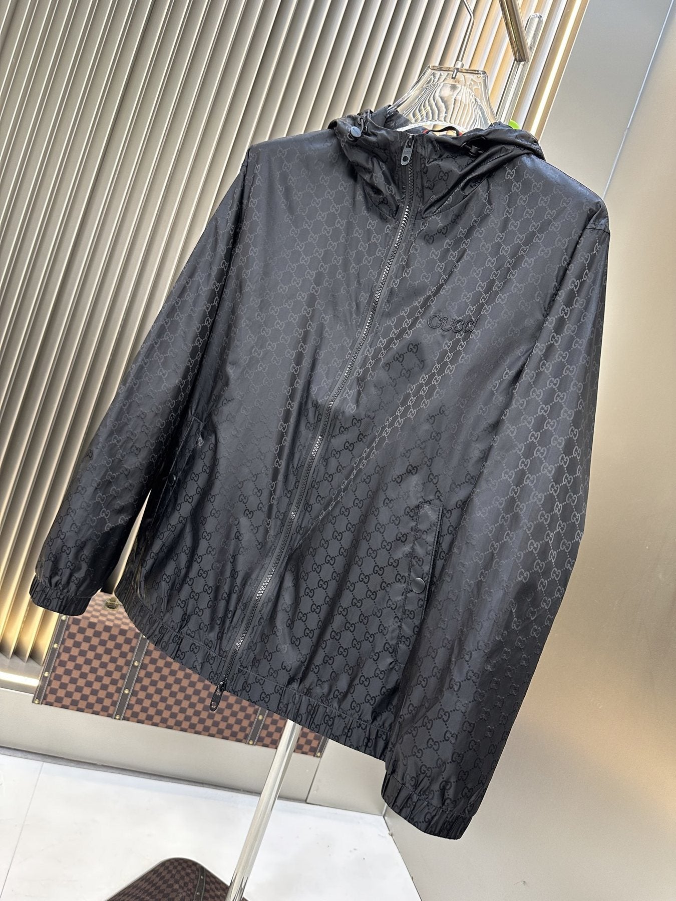 Gucci Tonal Monogram Hooded Zip Jacket — front