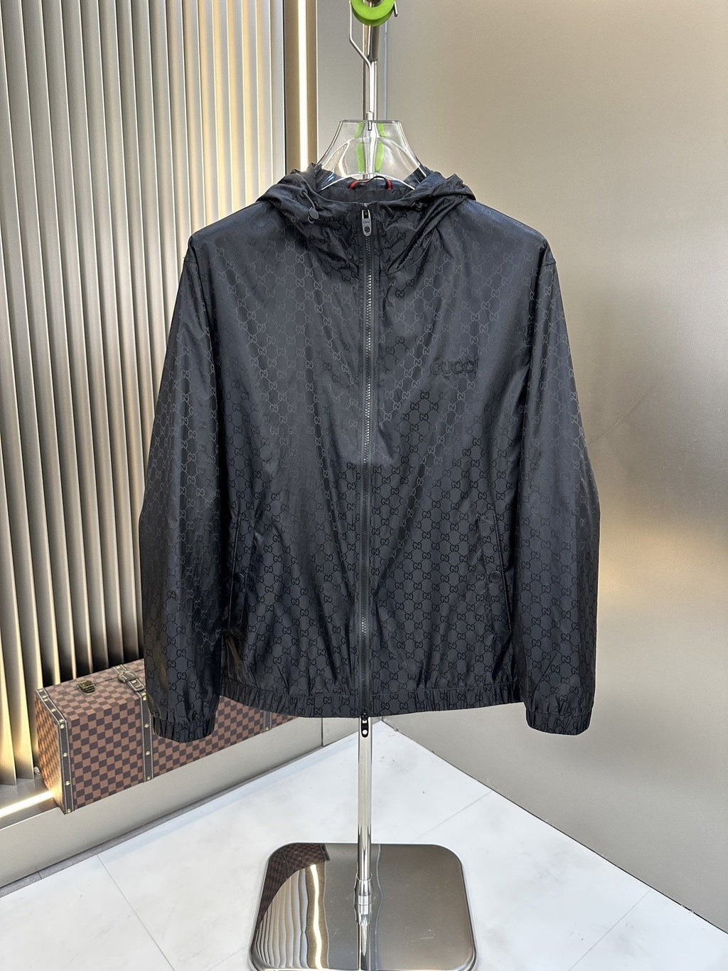 Gucci Tonal Monogram Hooded Zip Jacket — hero
