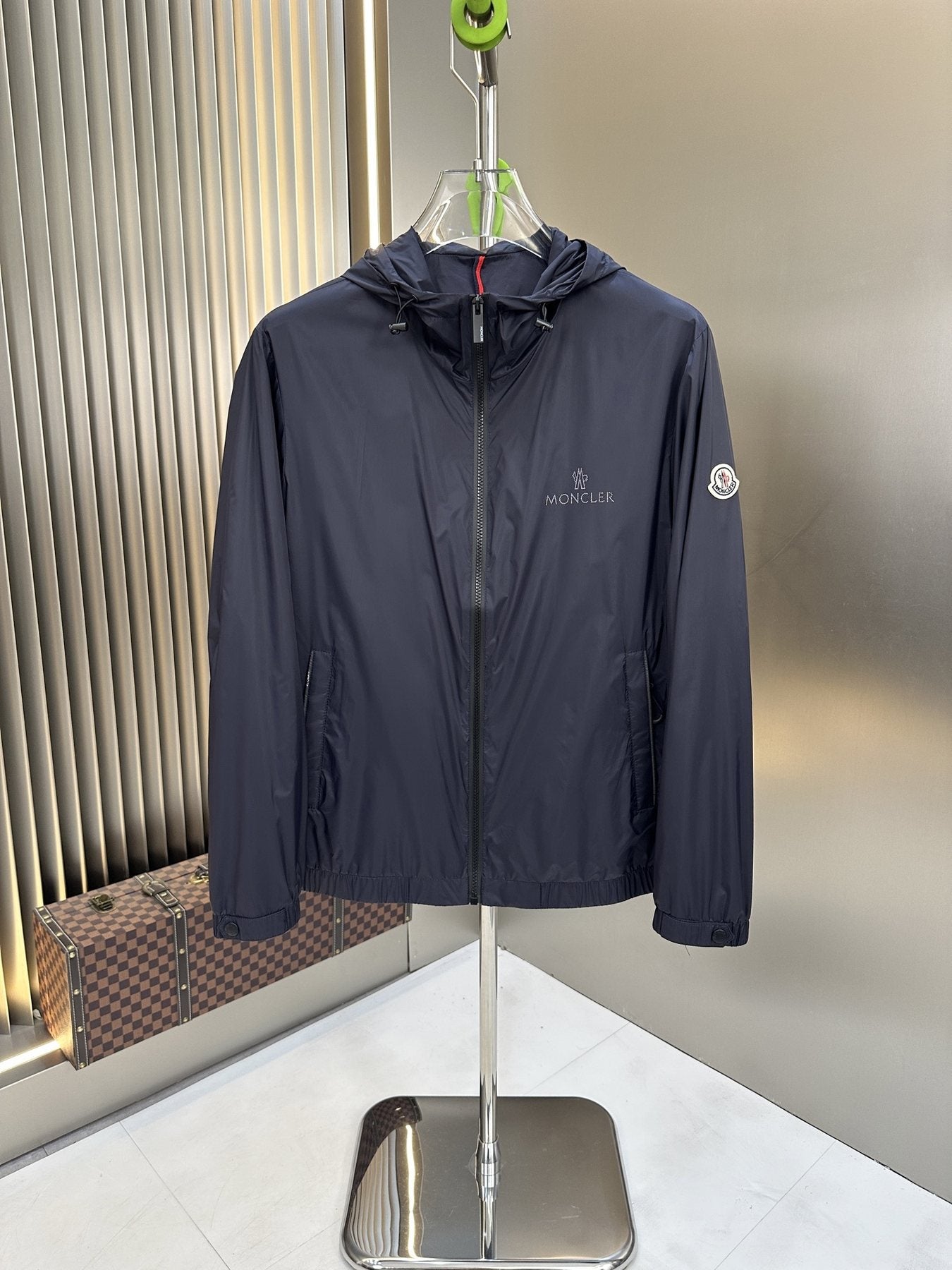 Moncler Hooded Zip-Front Jacket — side