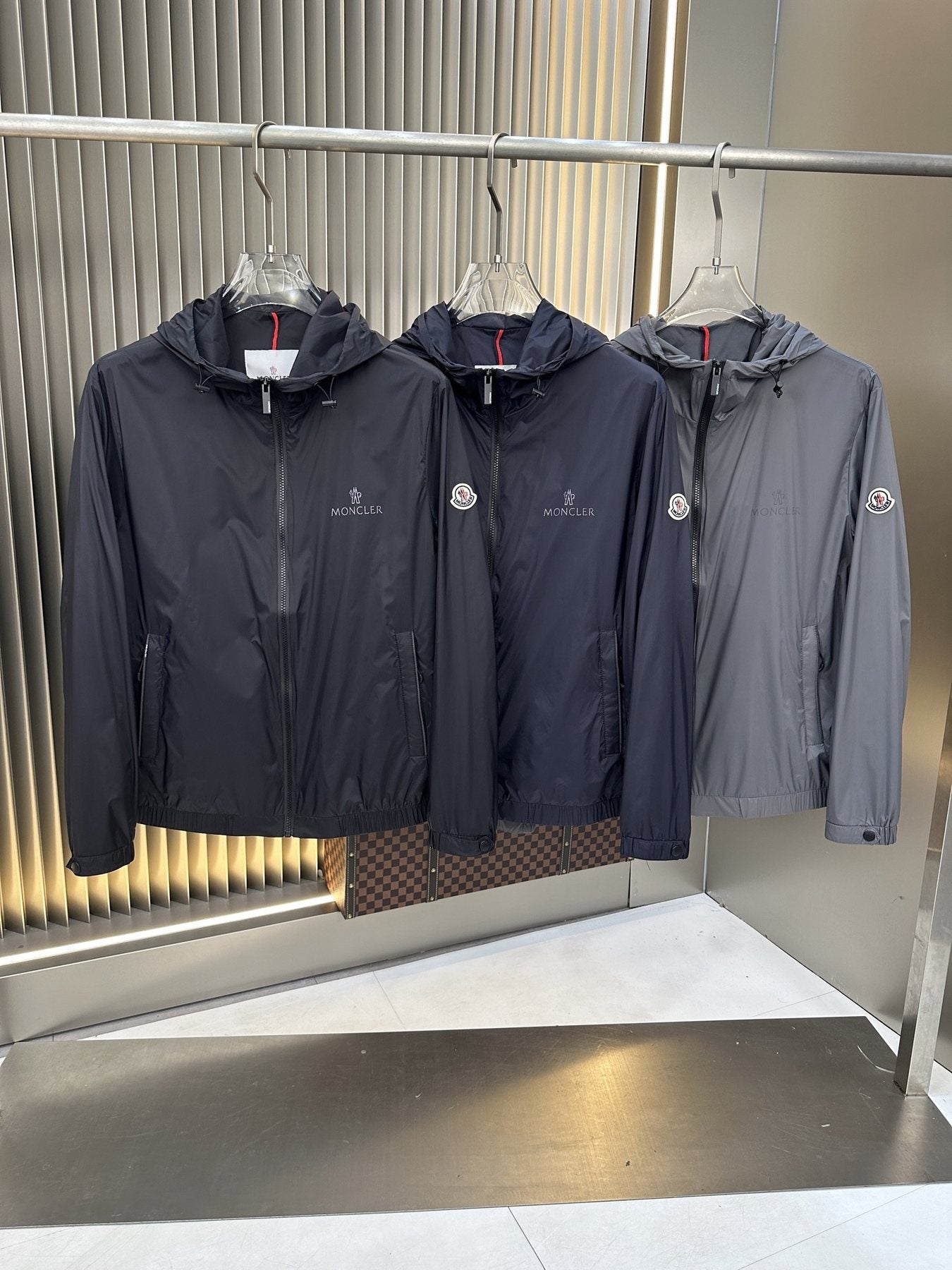 Moncler Hooded Zip-Front Jacket — comparison