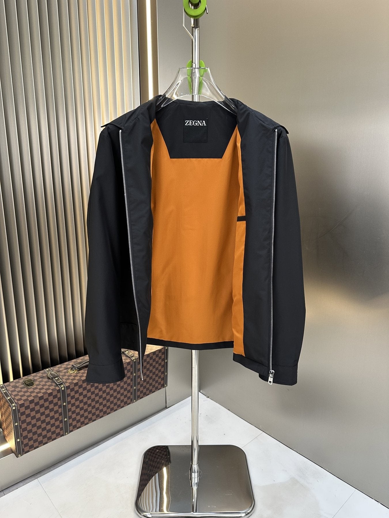 Zegna Zip-Front Collared Jacket — detail