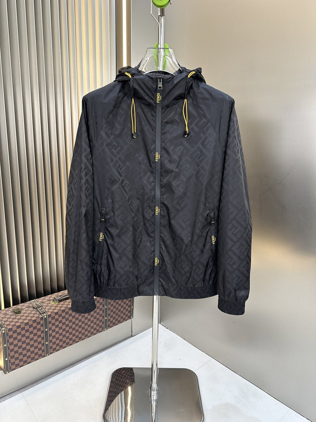 Fendi Tonal Geometric Hooded Full-Zip Jacket — hero