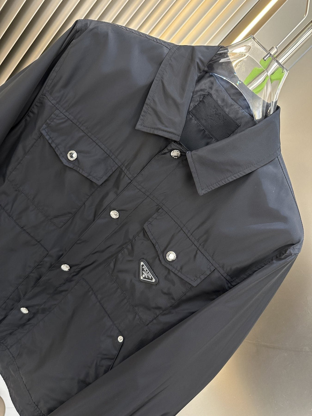 Prada Black Four-Pocket Button-Front Jacket — detail