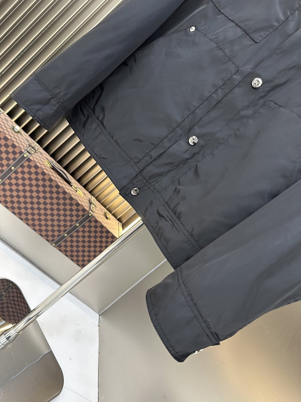 Prada Black Four-Pocket Button-Front Jacket — detail