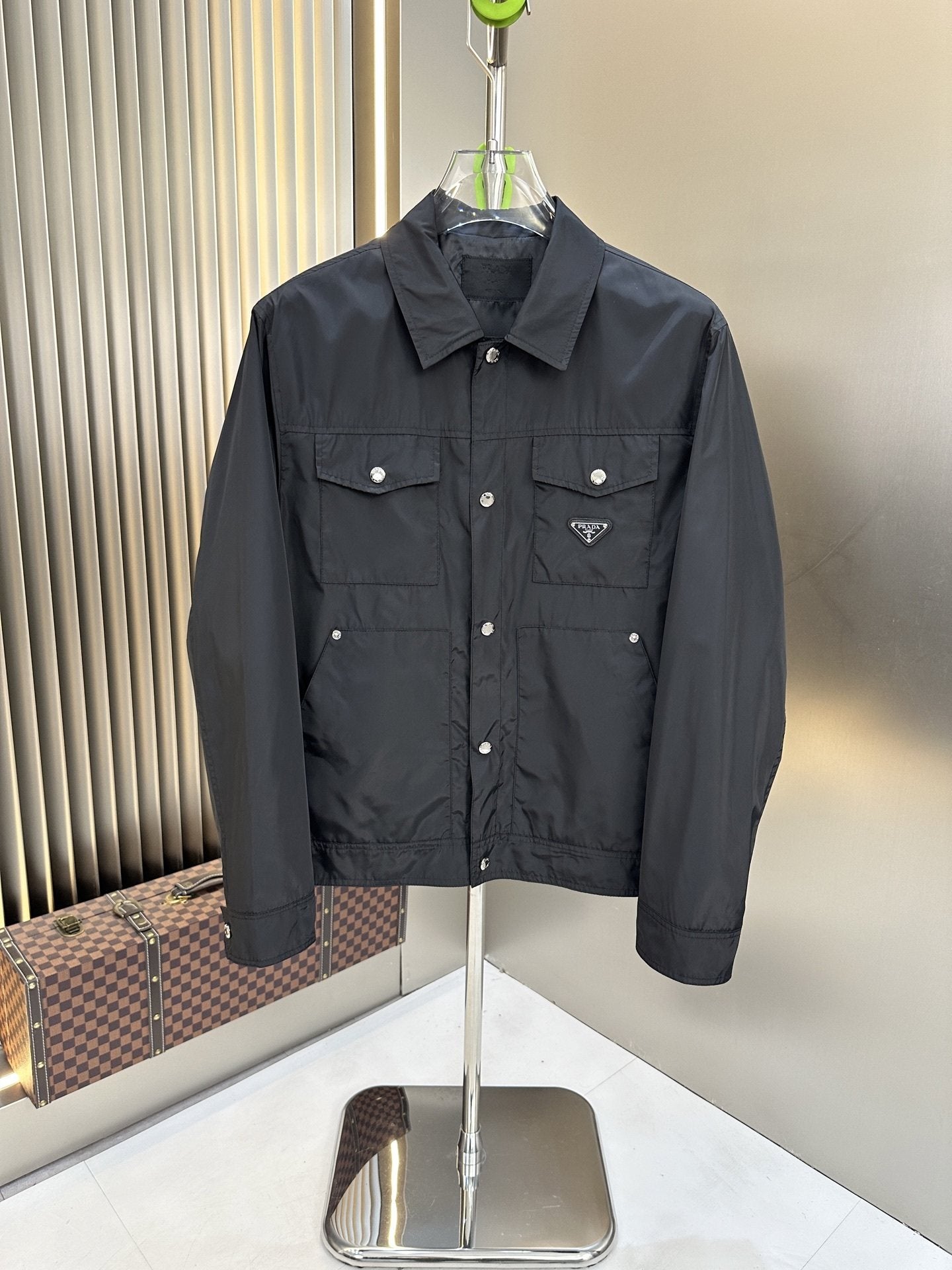 Prada Black Four-Pocket Button-Front Jacket — hero