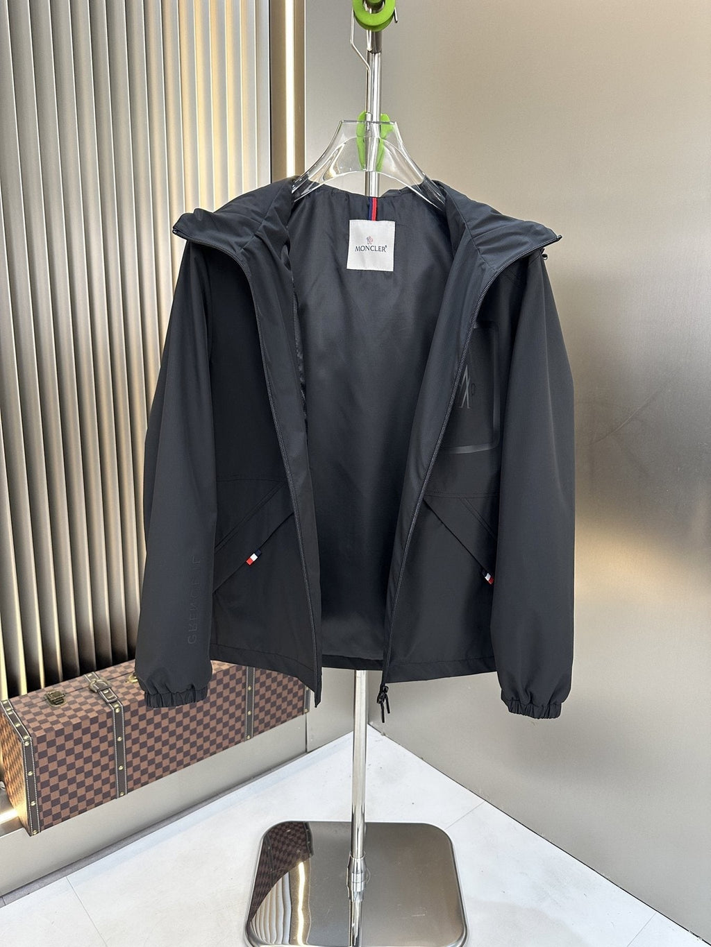 Moncler Hooded Zip-Front Jacket — detail