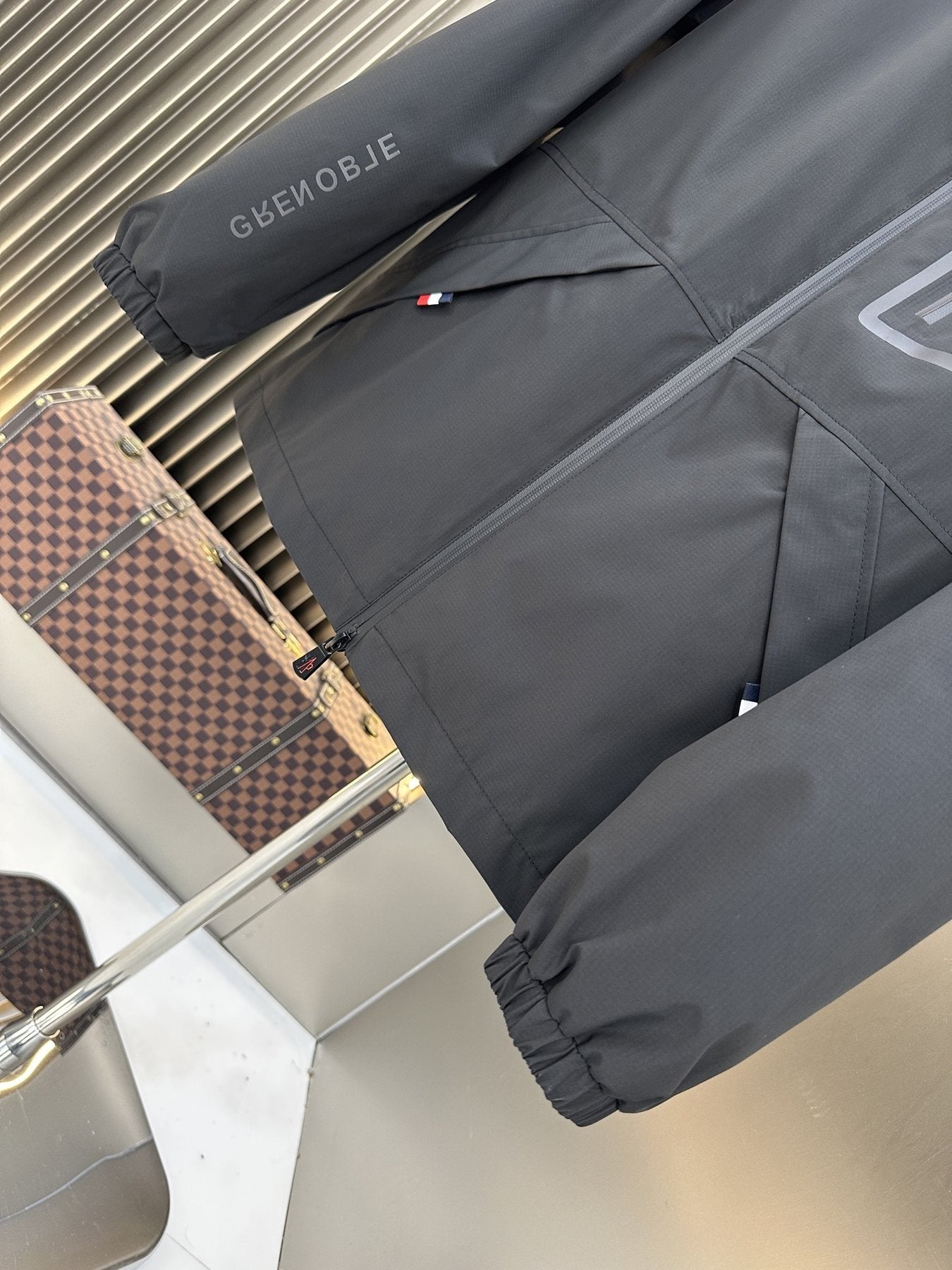 Moncler Hooded Zip-Front Jacket — detail