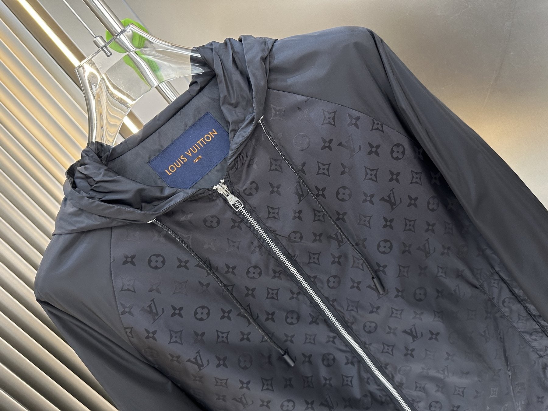 LV Tonal Monogram Hooded Windbreaker — detail