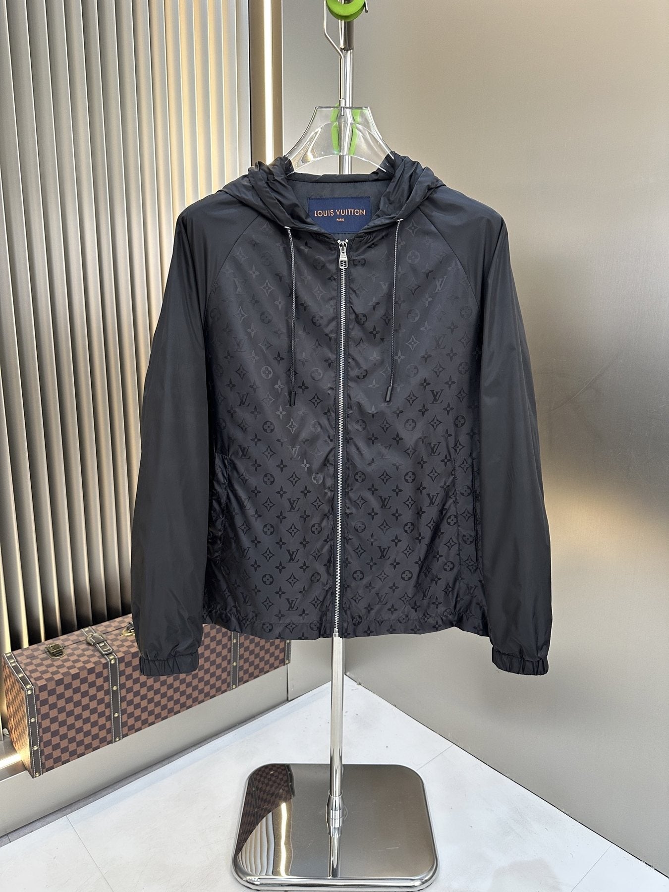 LV Tonal Monogram Hooded Windbreaker — front