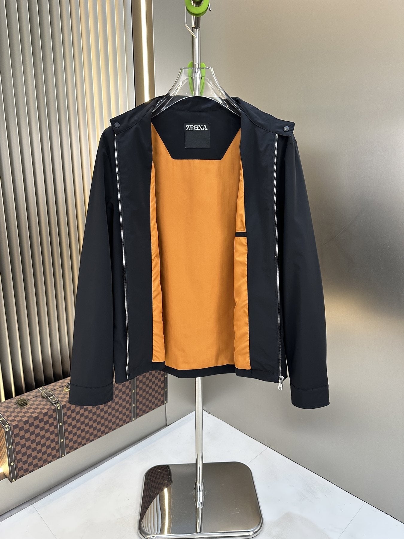 Zegna Stand-Collar Zip-Front Jacket — detail