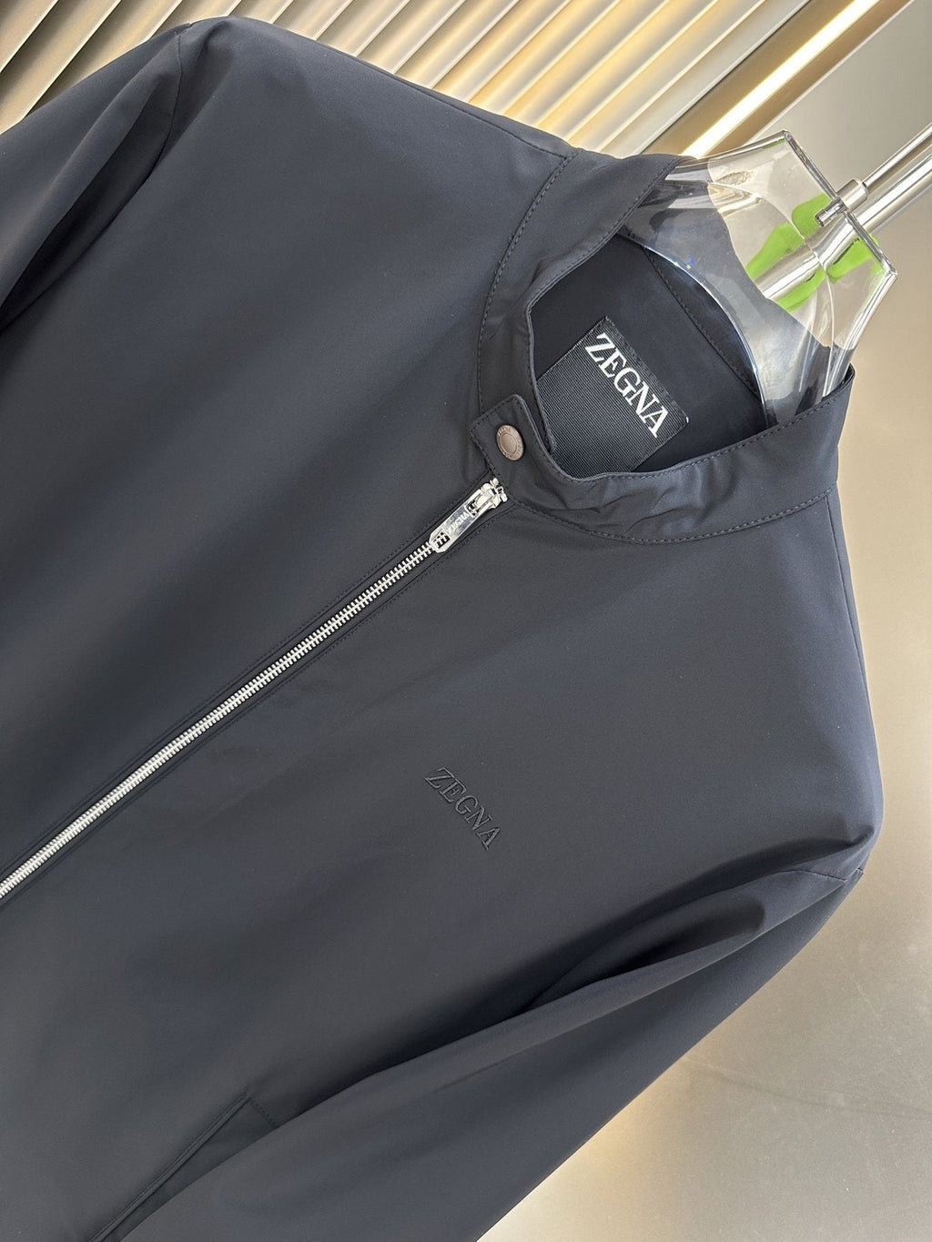Zegna Stand-Collar Zip-Front Jacket — detail