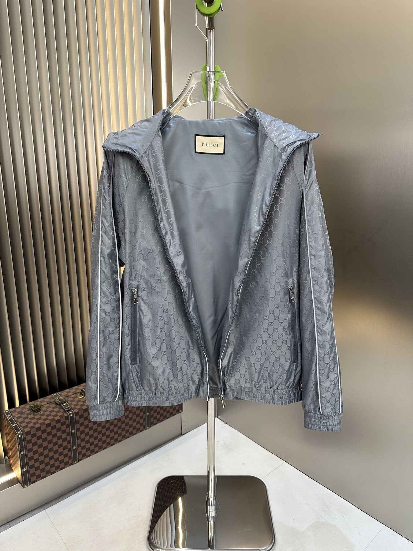 Gucci Monogram Hooded Zip Jacket — front