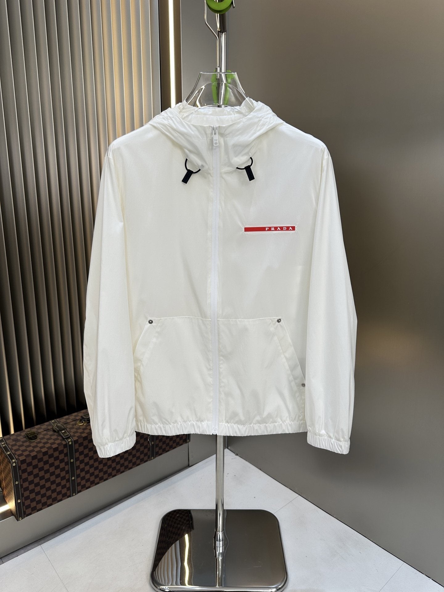 Prada Hooded Zip-Front Jacket — hero