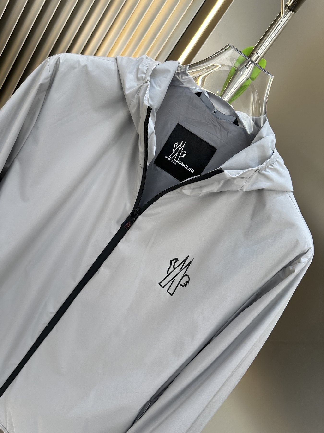 Moncler Hooded Zip Windbreaker — neck_label