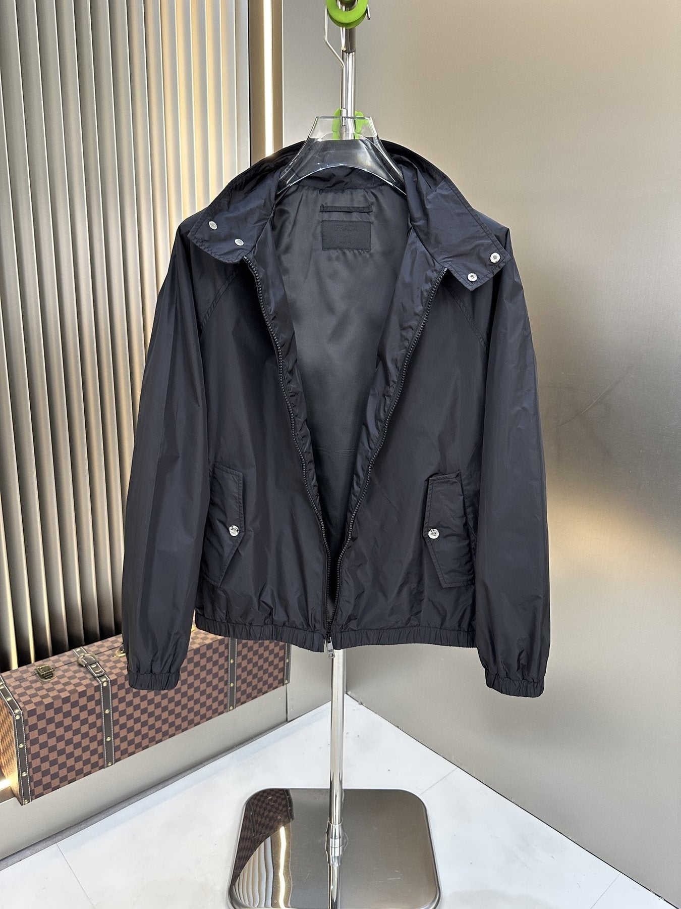 Prada Stand-Collar Zip Jacket — front