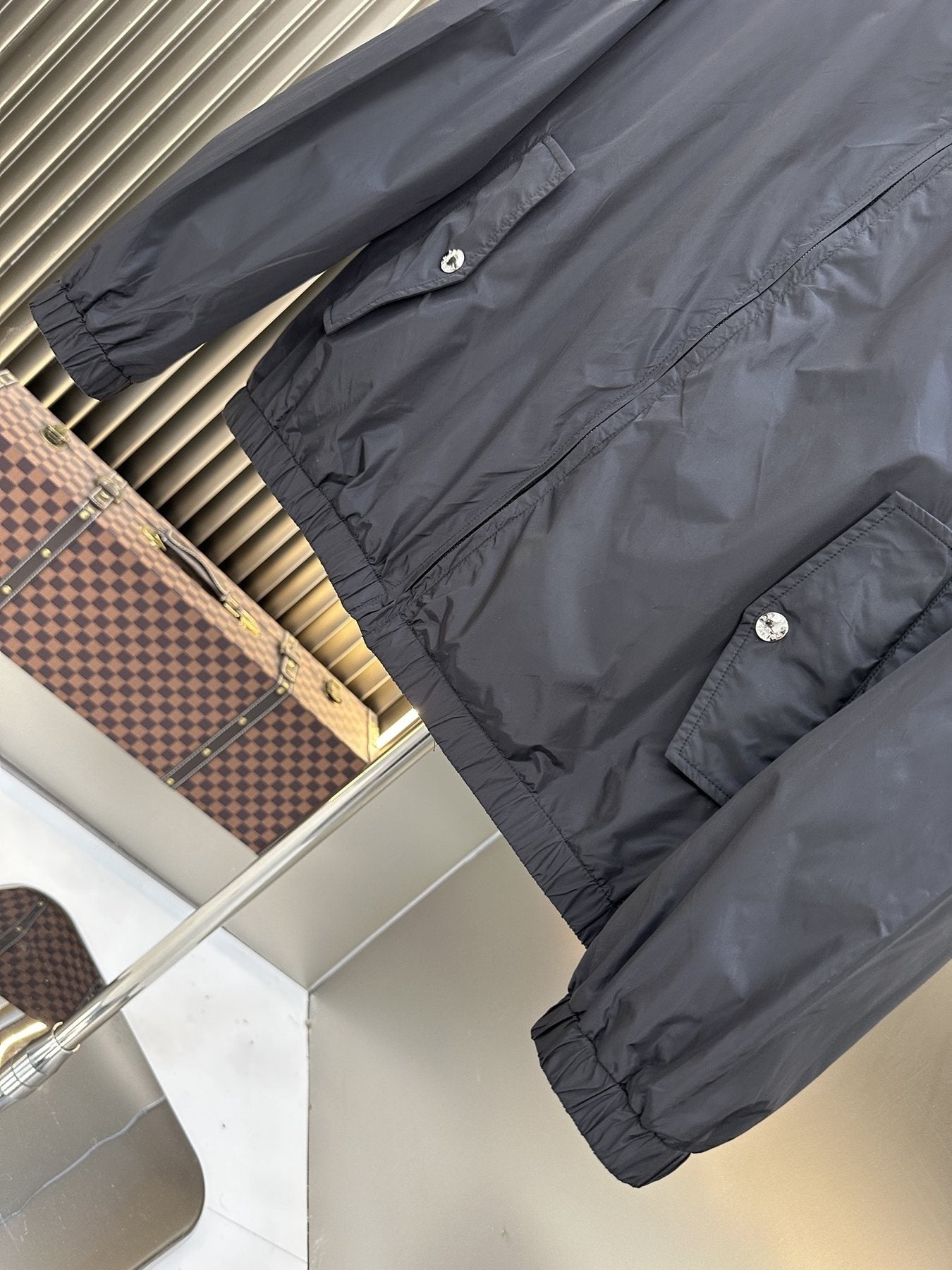 Prada Stand-Collar Zip Jacket — detail