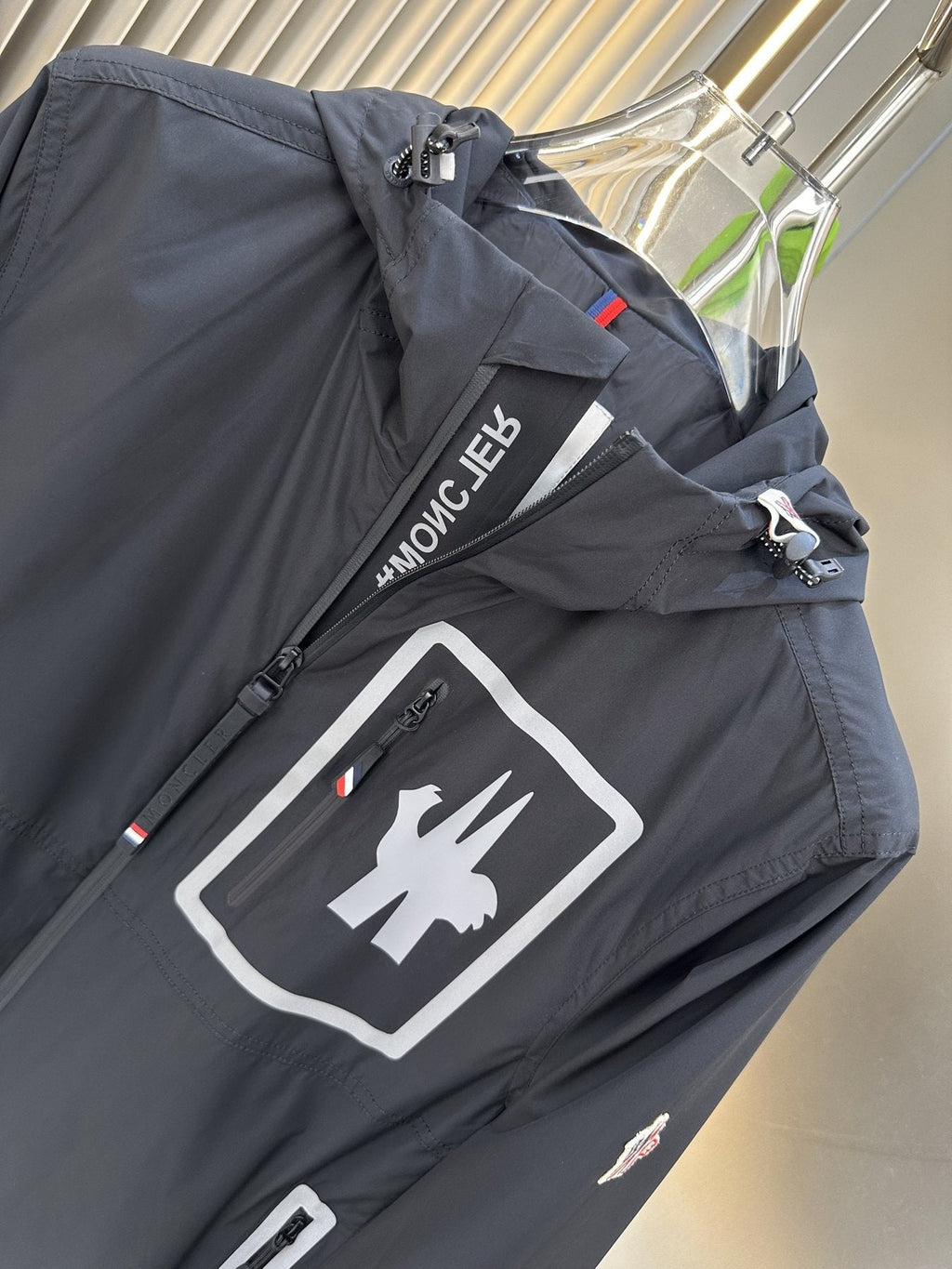 Moncler Hooded Graphic Zip Jacket — detail