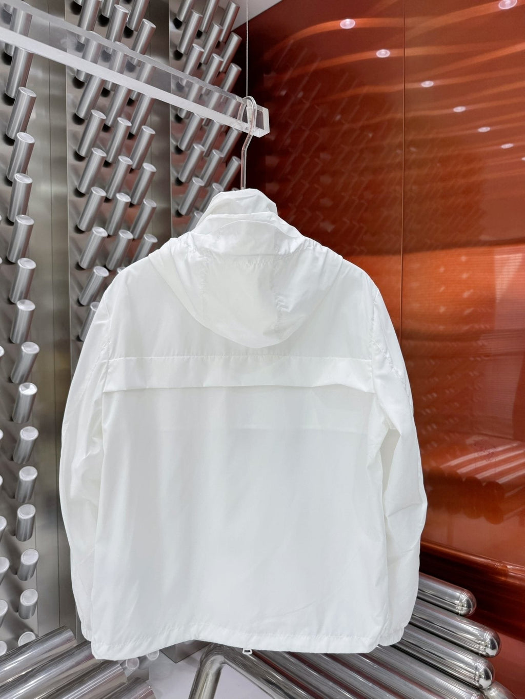 Burberry Logo-Panel Hooded Windbreaker Jacket — back
