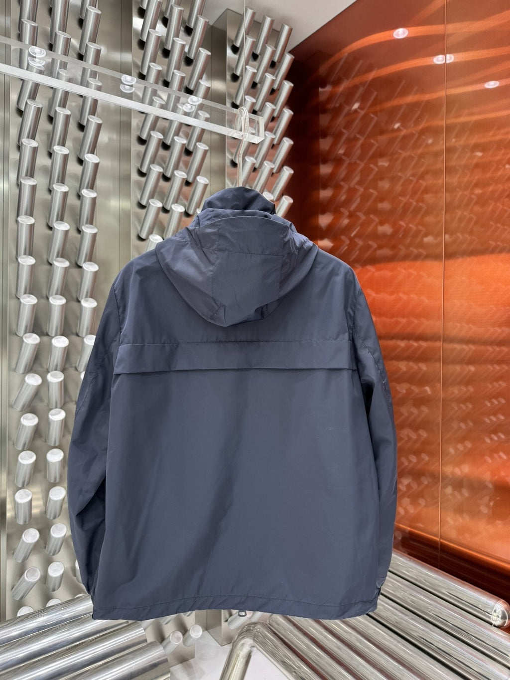 Burberry Logo-Panel Hooded Windbreaker Jacket — back