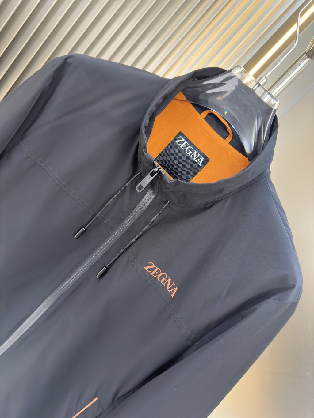 Zegna Stand-Collar Zip Jacket — detail