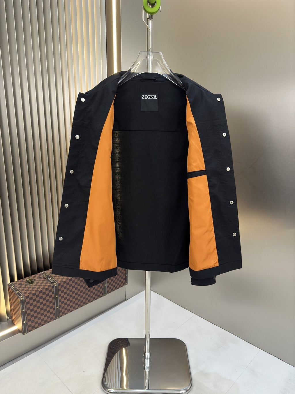 Zegna Lined Button-Front Jacket — detail