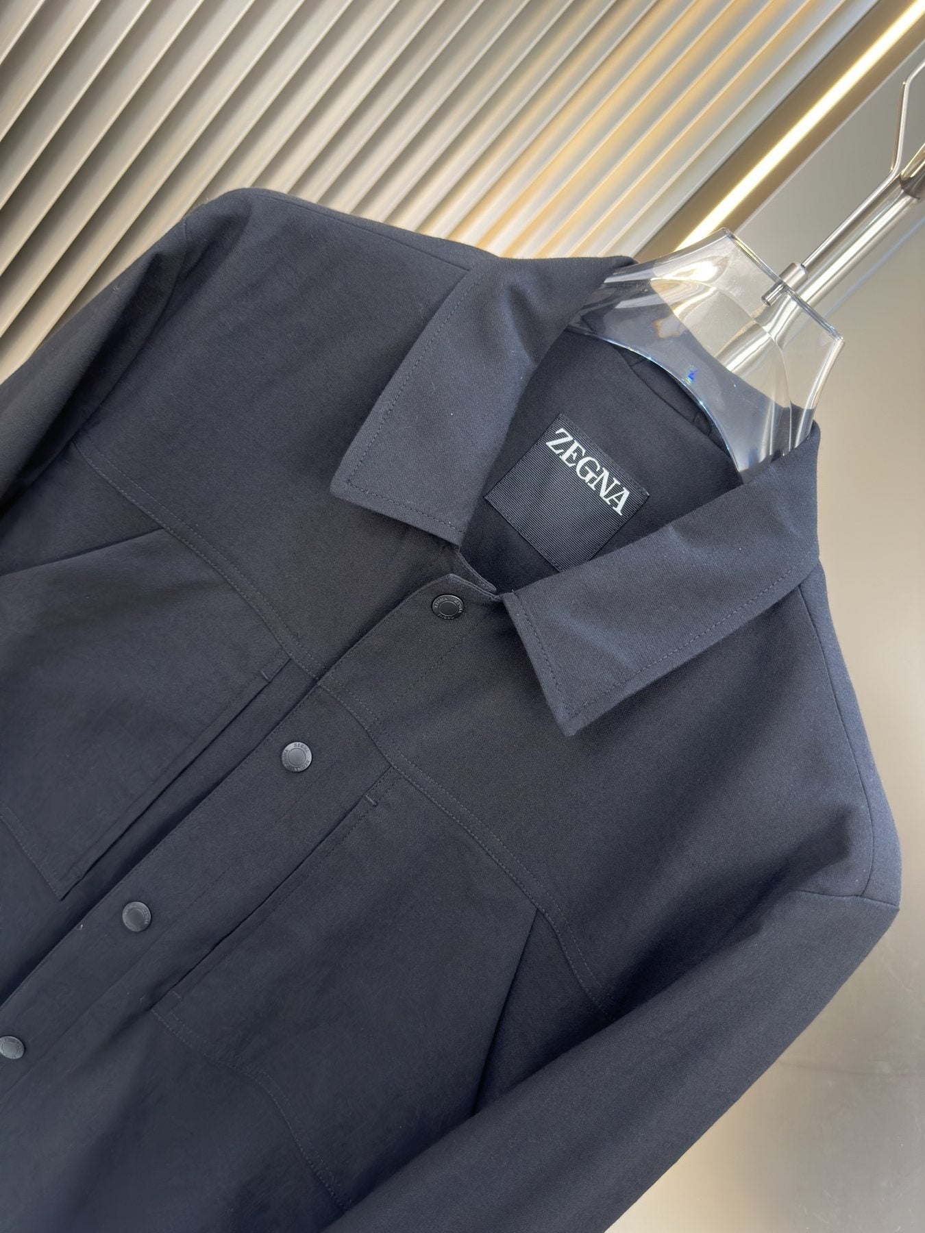 Zegna Lined Button-Front Jacket — detail