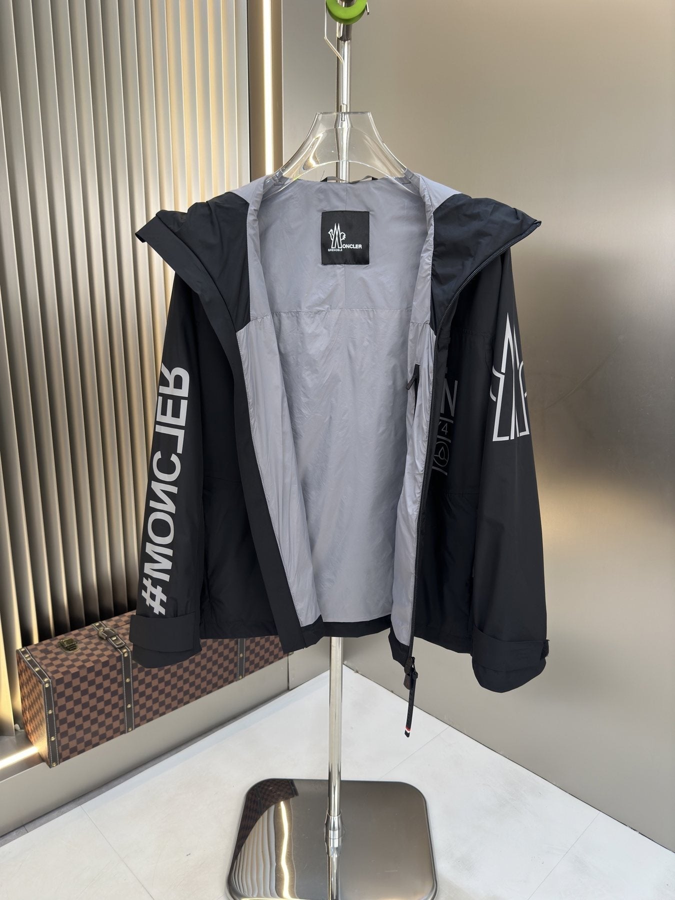 Moncler Hooded Graphic Zip Jacket — detail
