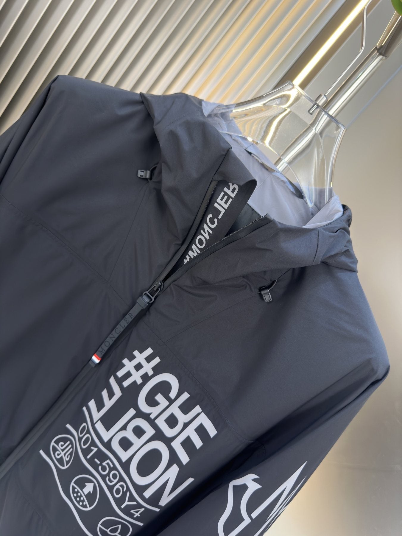 Moncler Hooded Graphic Zip Jacket — detail