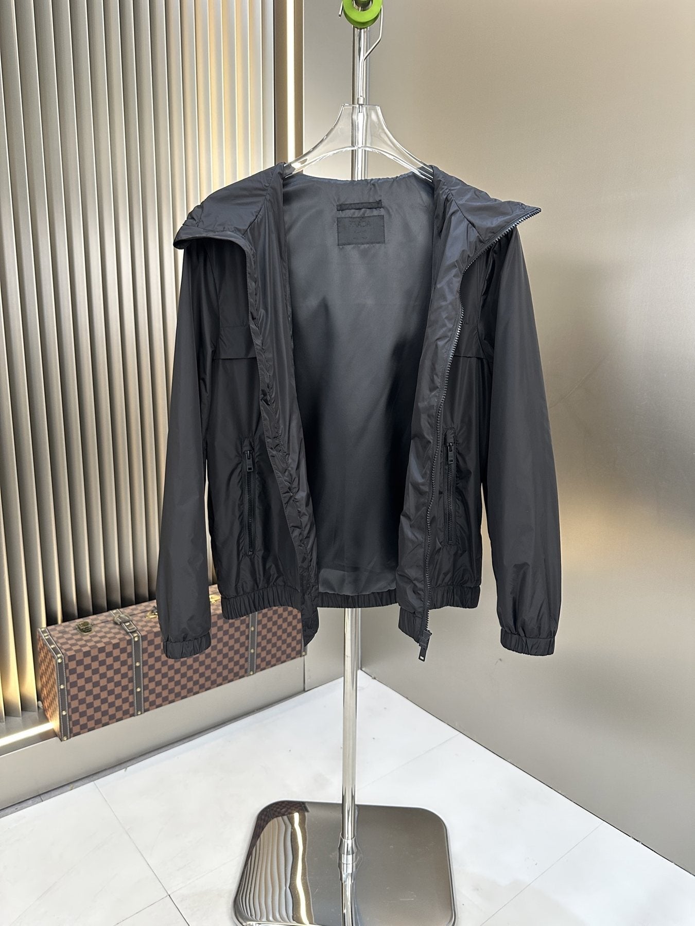 Prada Hooded Full-Zip Jacket — detail