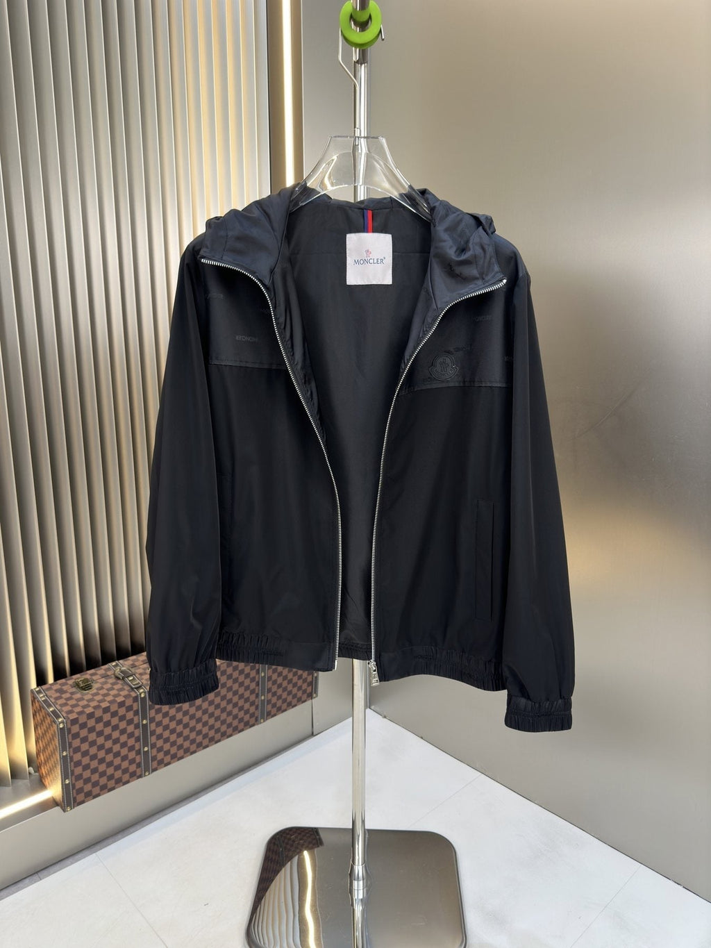Moncler Hooded Contrast Panel Zip Jacket — front