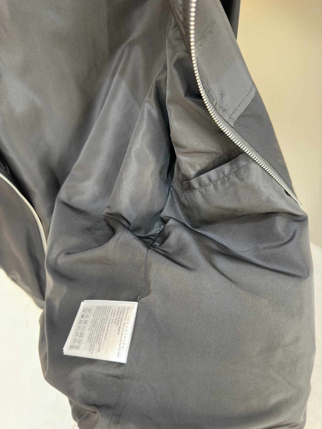 Moncler Hooded Contrast Panel Zip Jacket — fabric_closeup