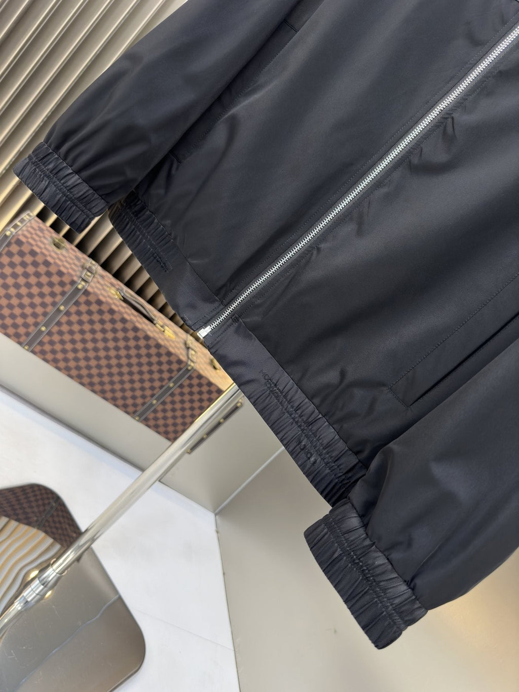 Moncler Hooded Contrast Panel Zip Jacket — detail