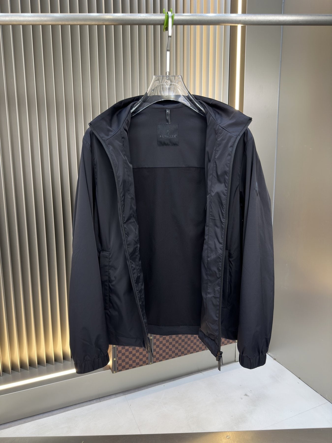Moncler Stand Collar Full-Zip Jacket — detail