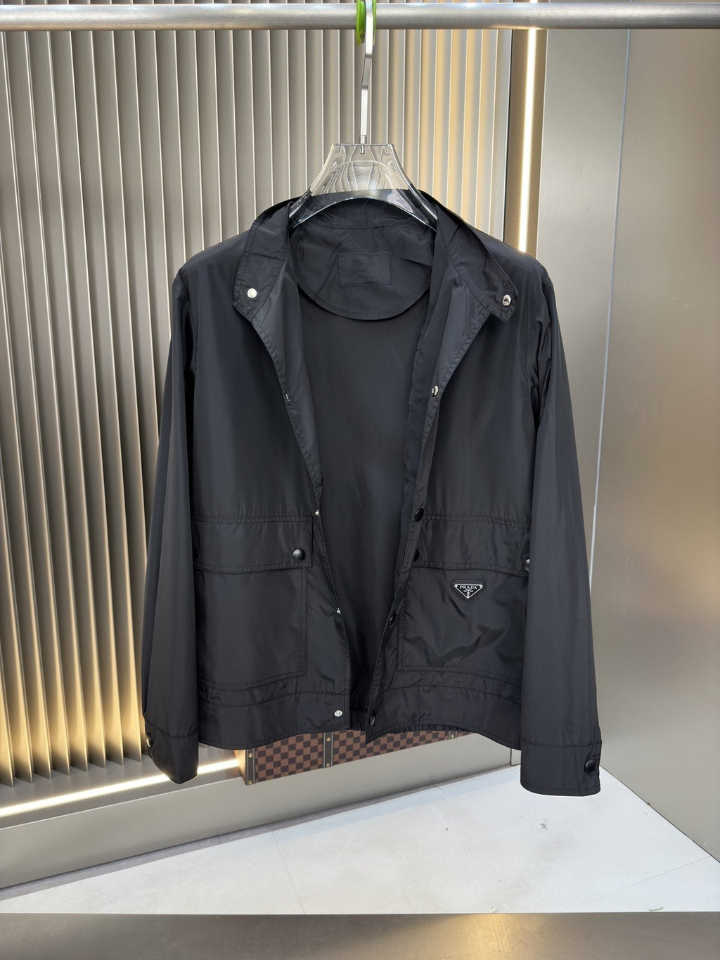 Prada Stand Collar Zip-Front Jacket — hero